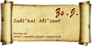 Zsákai József névjegykártya