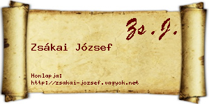 Zsákai József névjegykártya